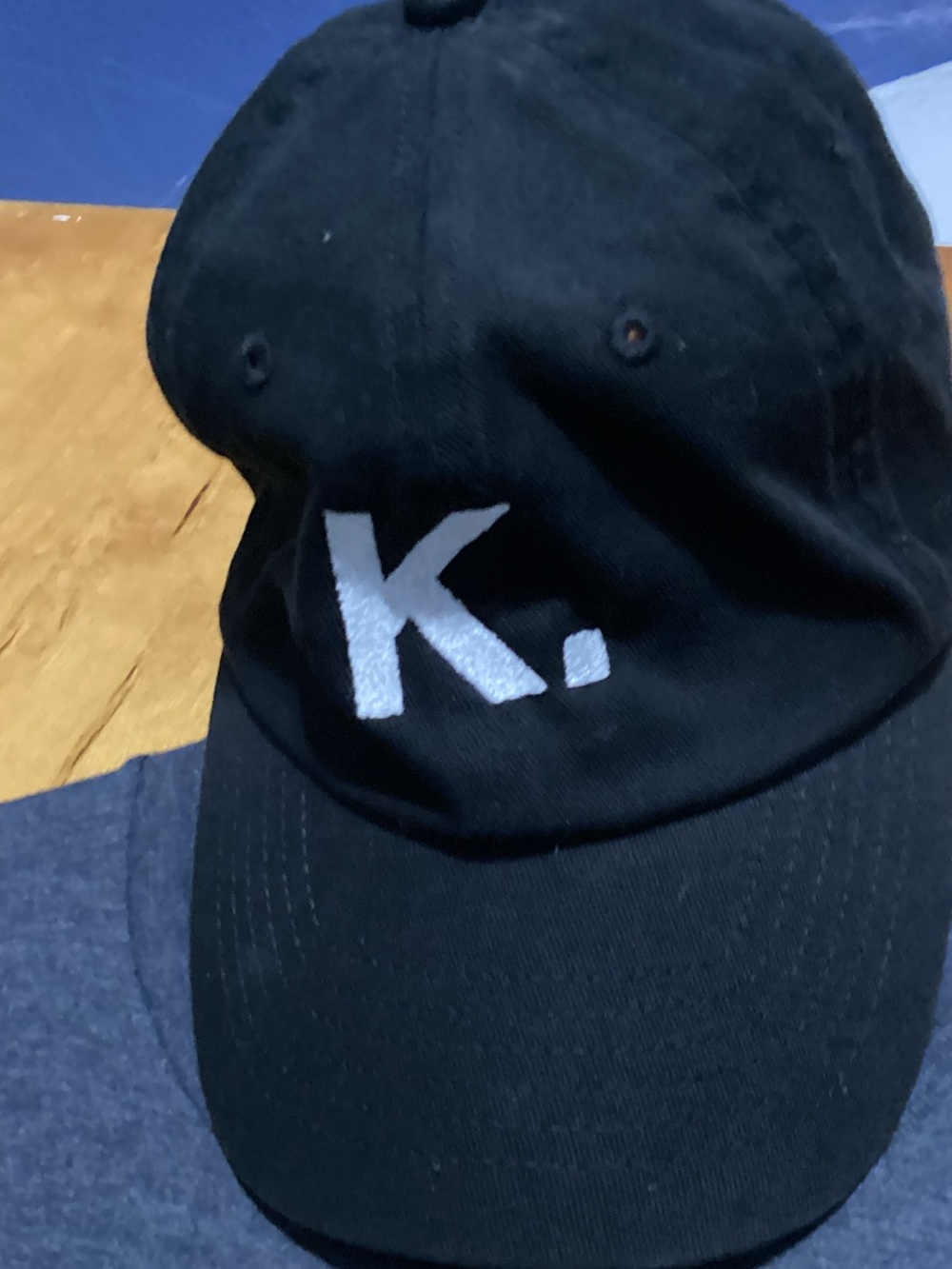 Black 'K.' Embroidered Baseball Cap - Casual Everyday Hat